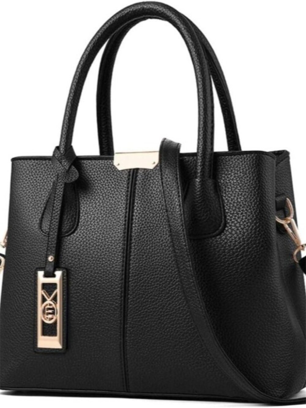 Black Top Handle Satchel Tote Purse Multi Pocket Crossbody Messenger Bag 4 Women